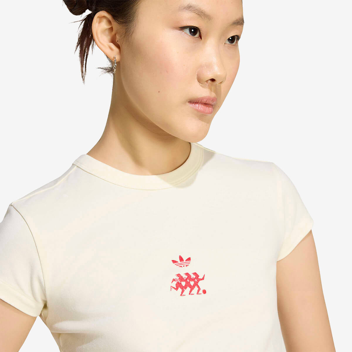 Women's Adidas Baby Slim Graphic Tee 'Cream White'