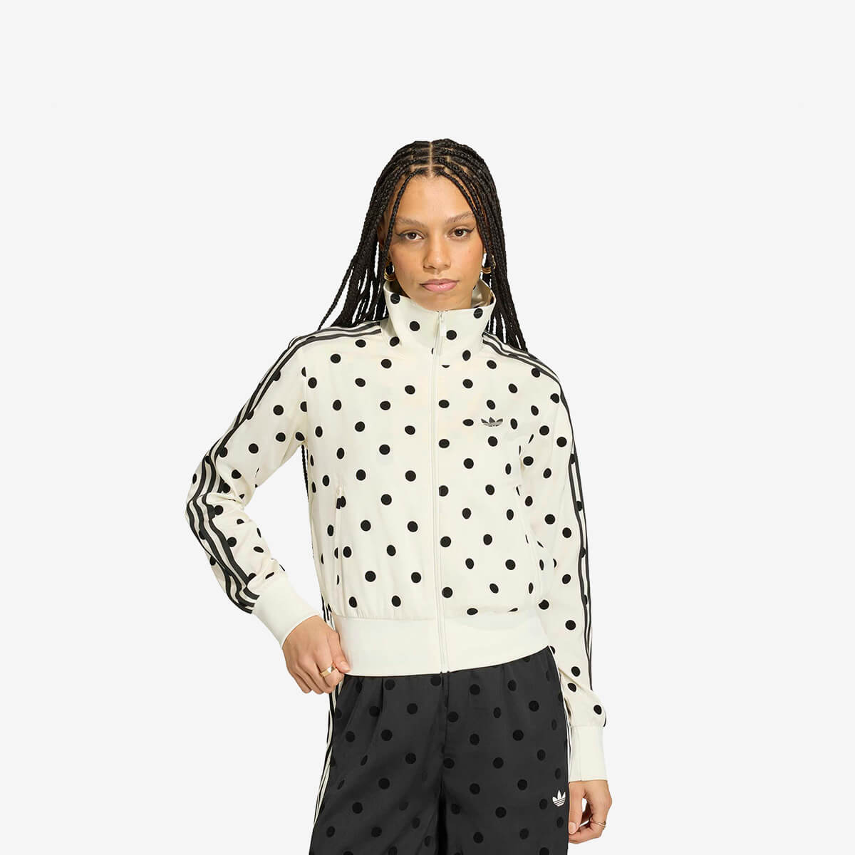 Women's Adidas Polka Dots TT de Satén Track Top 'Off White'
