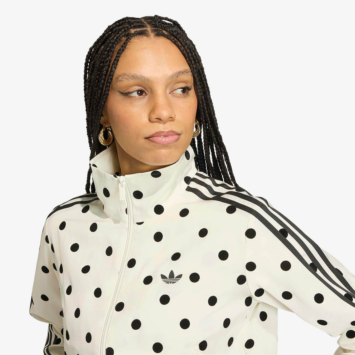 Women's Adidas Polka Dots TT de Satén Track Top 'Off White'