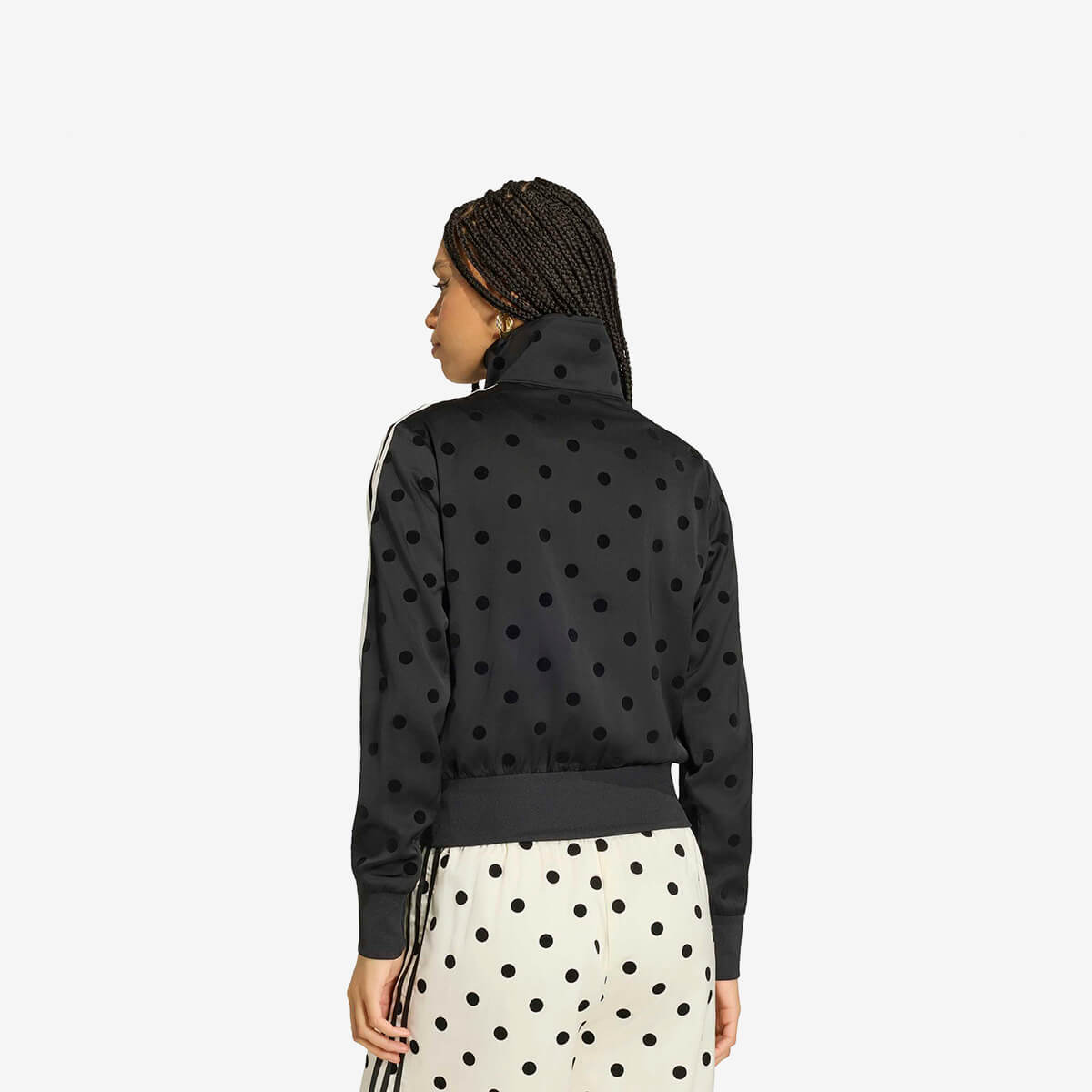 Women's Adidas Polka Dots TT de Satén Track Top 'Black'