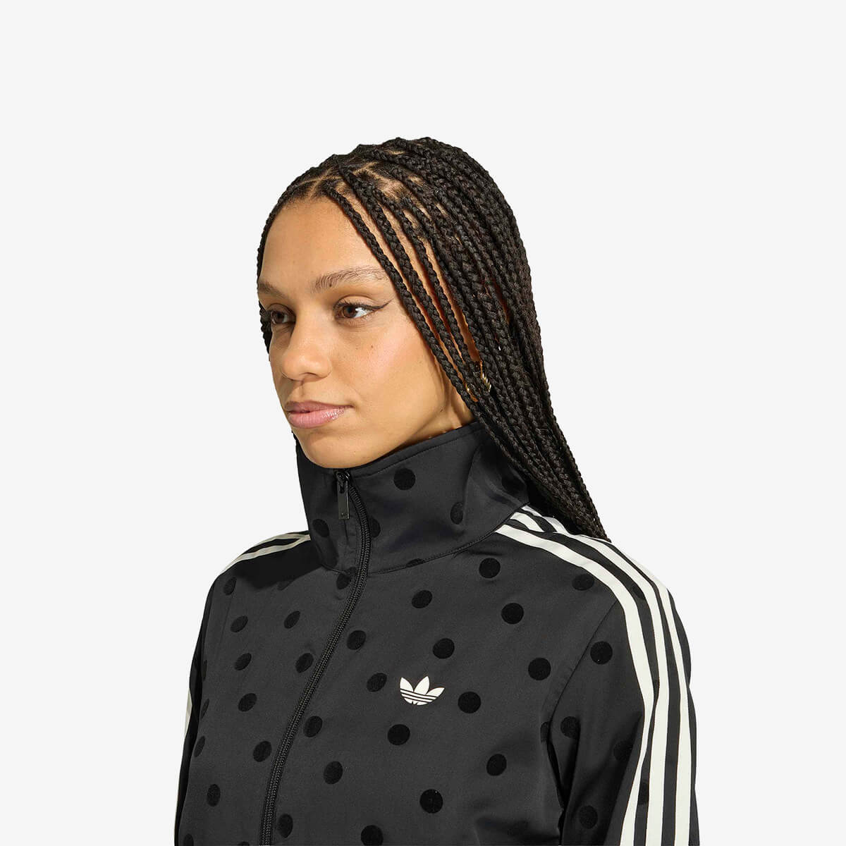 Women's Adidas Polka Dots TT de Satén Track Top 'Black'
