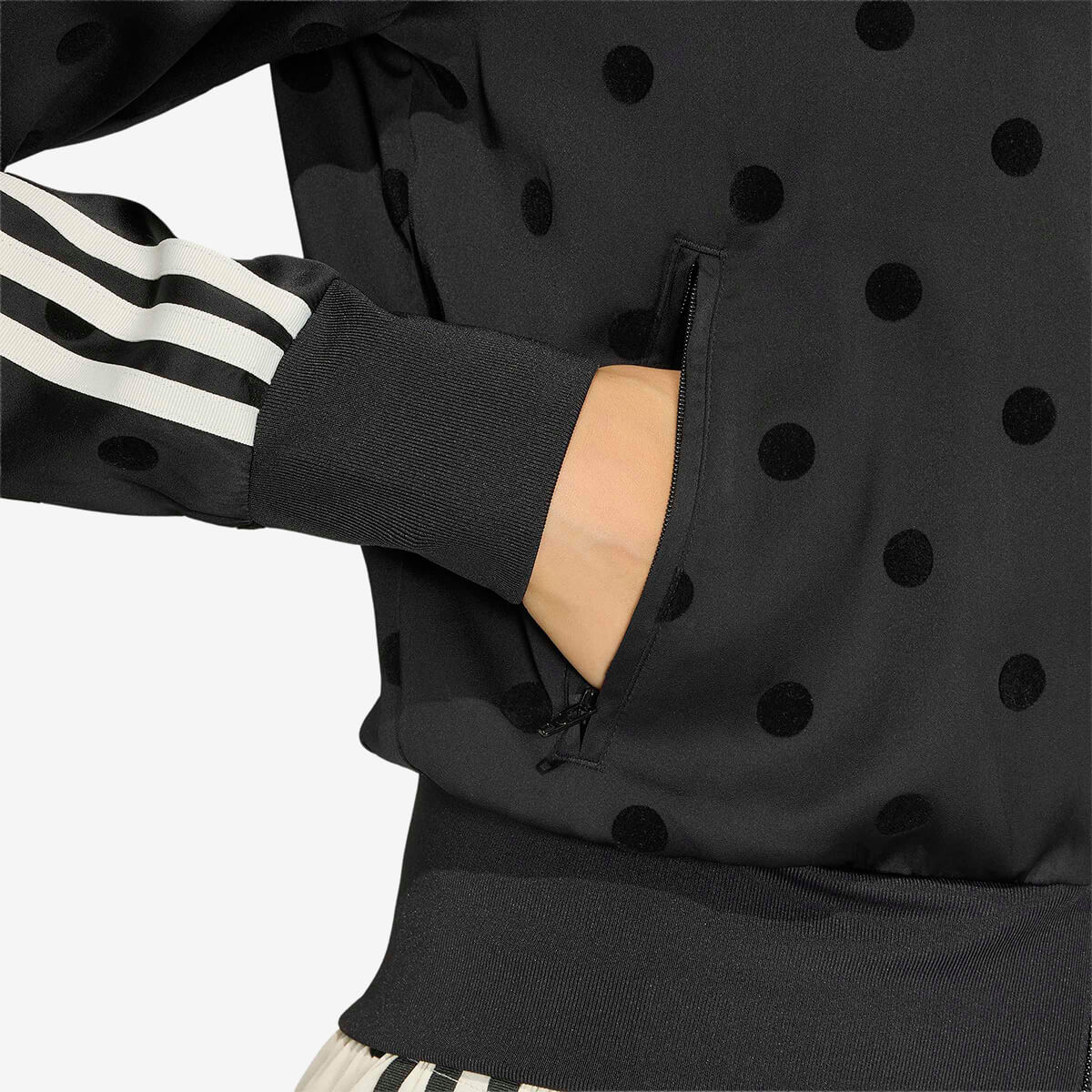 Women's Adidas Polka Dots TT de Satén Track Top 'Black'