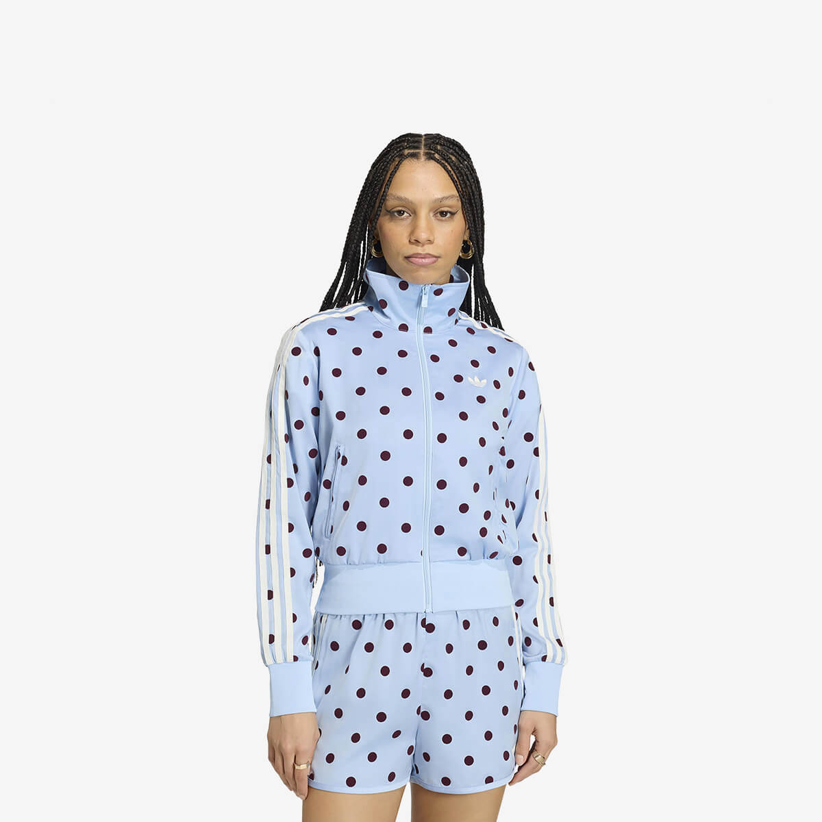 Women's Adidas Polka Dots TT de Satén Track Top 'Clear Sky'