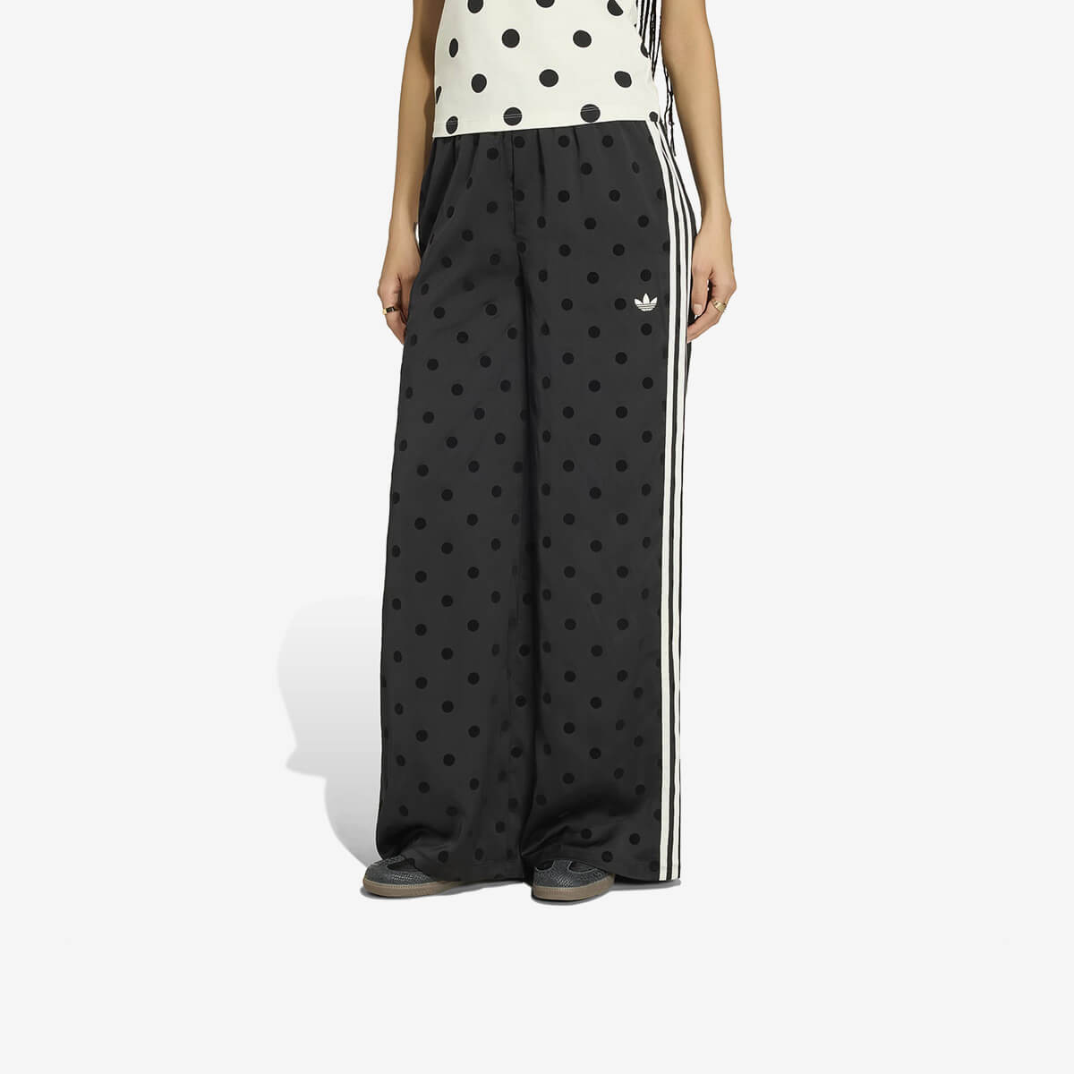 Women's Adidas Satin Polka Dots Track Pant 'Black'