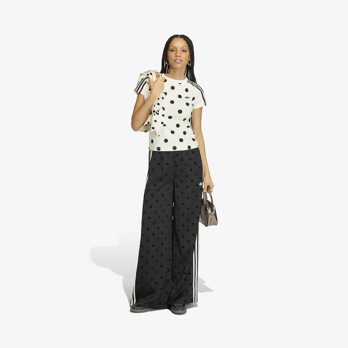 Women's Adidas Satin Polka Dots Track Pant 'Black'