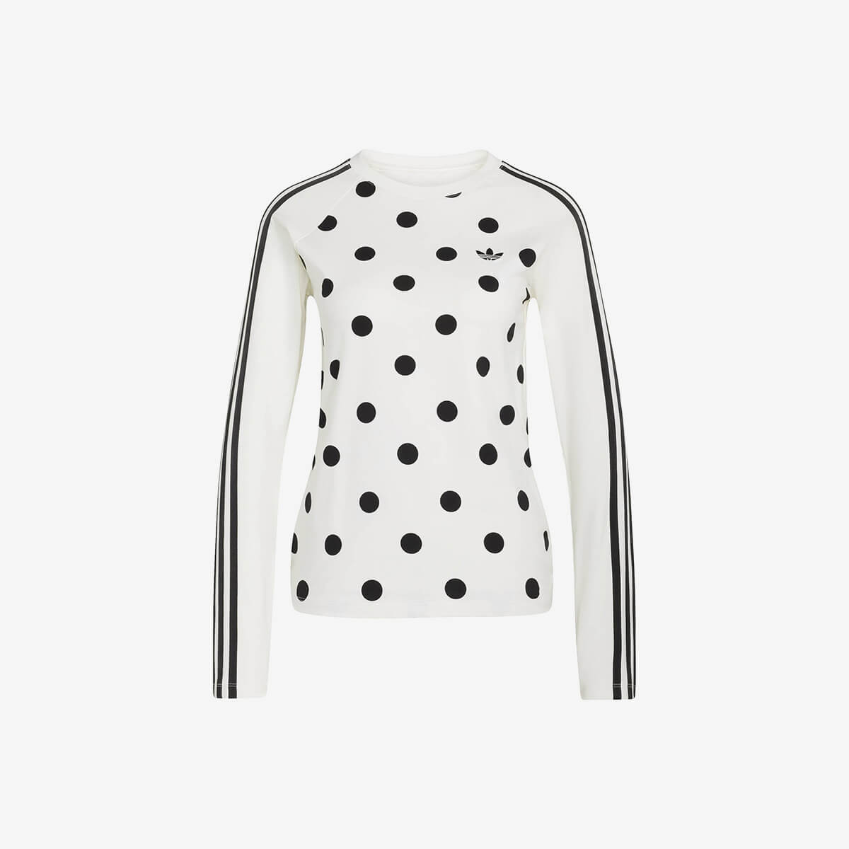 Women's Adidas Polka Dots Slim Top Sweatshirt 'Off White'