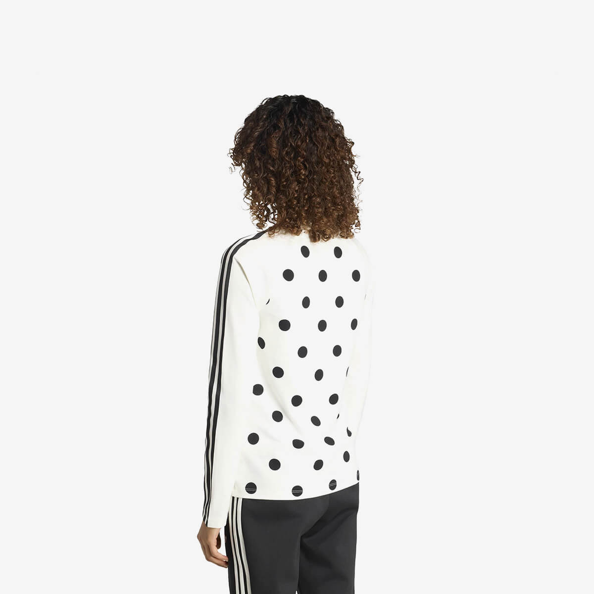 Women's Adidas Polka Dots Slim Top Sweatshirt 'Off White'