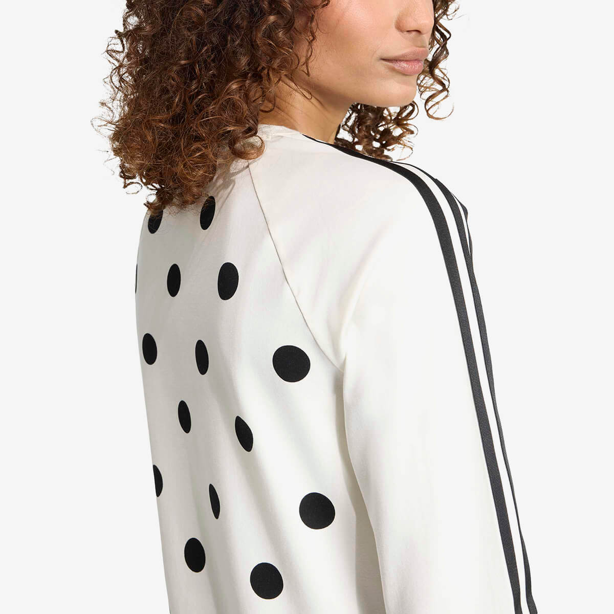 Women's Adidas Polka Dots Slim Top Sweatshirt 'Off White'