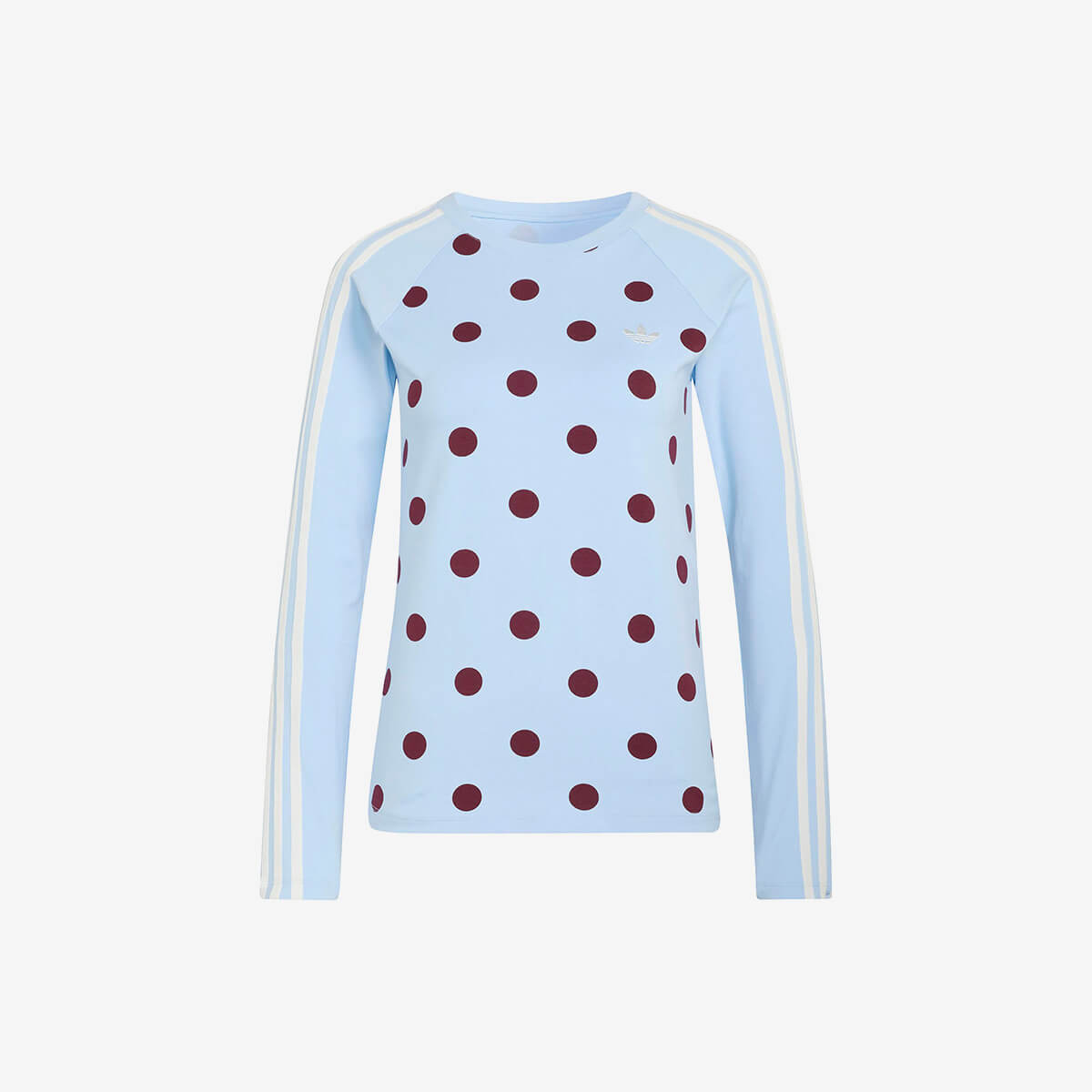 Women's Adidas Polka Dots Slim Top Sweatshirt 'Clear Sky'