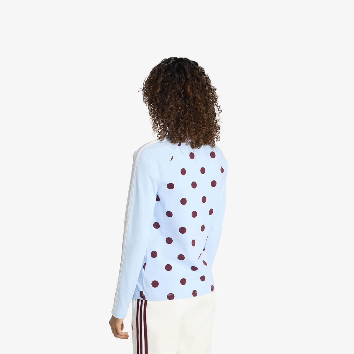 Women's Adidas Polka Dots Slim Top Sweatshirt 'Clear Sky'
