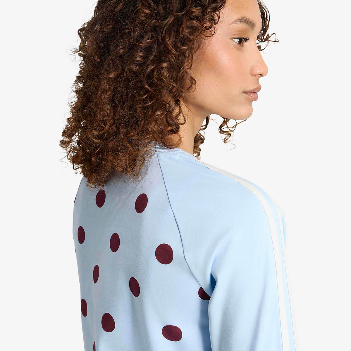 Women's Adidas Polka Dots Slim Top Sweatshirt 'Clear Sky'