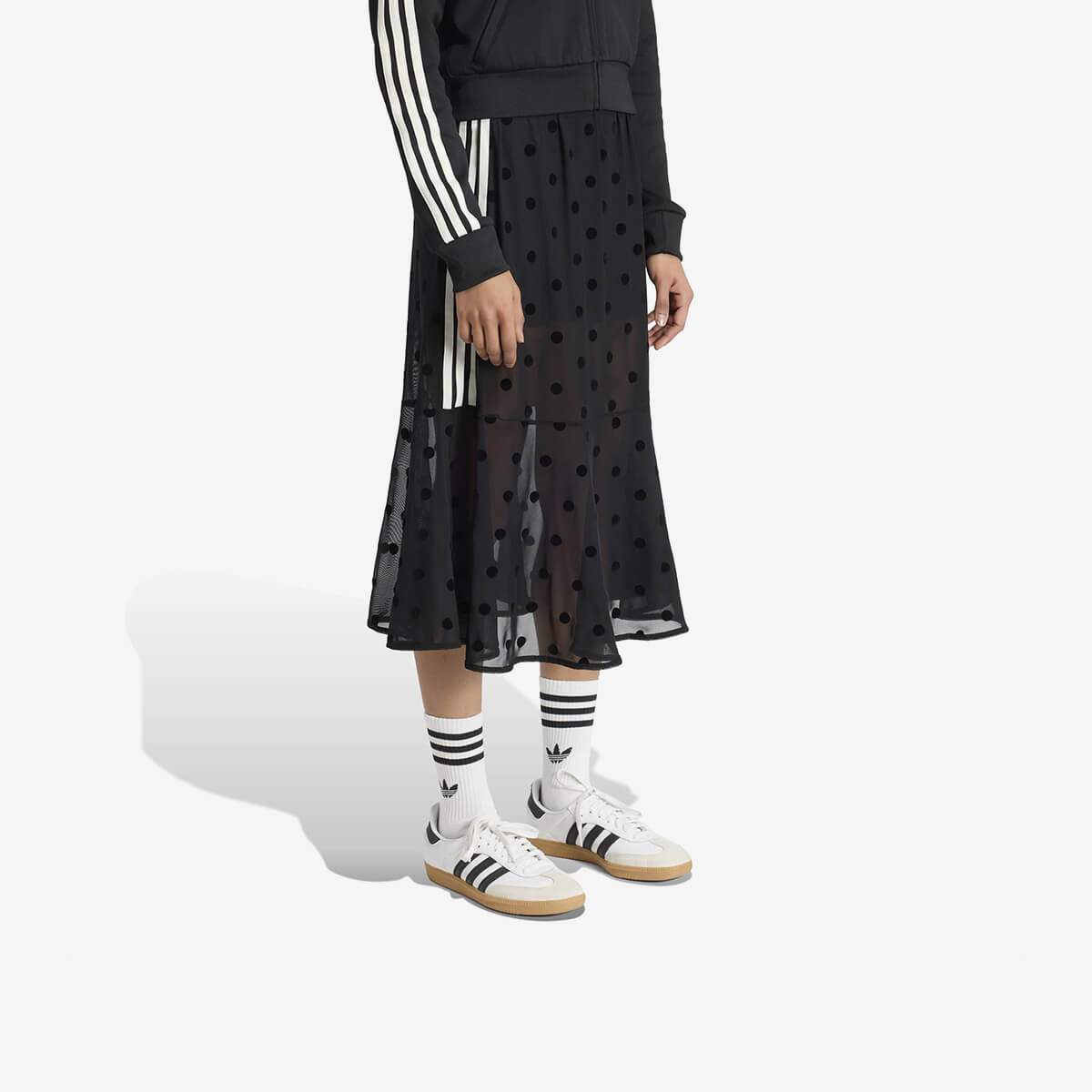 Women's Sheer Polka Dots Skirt 'Black'