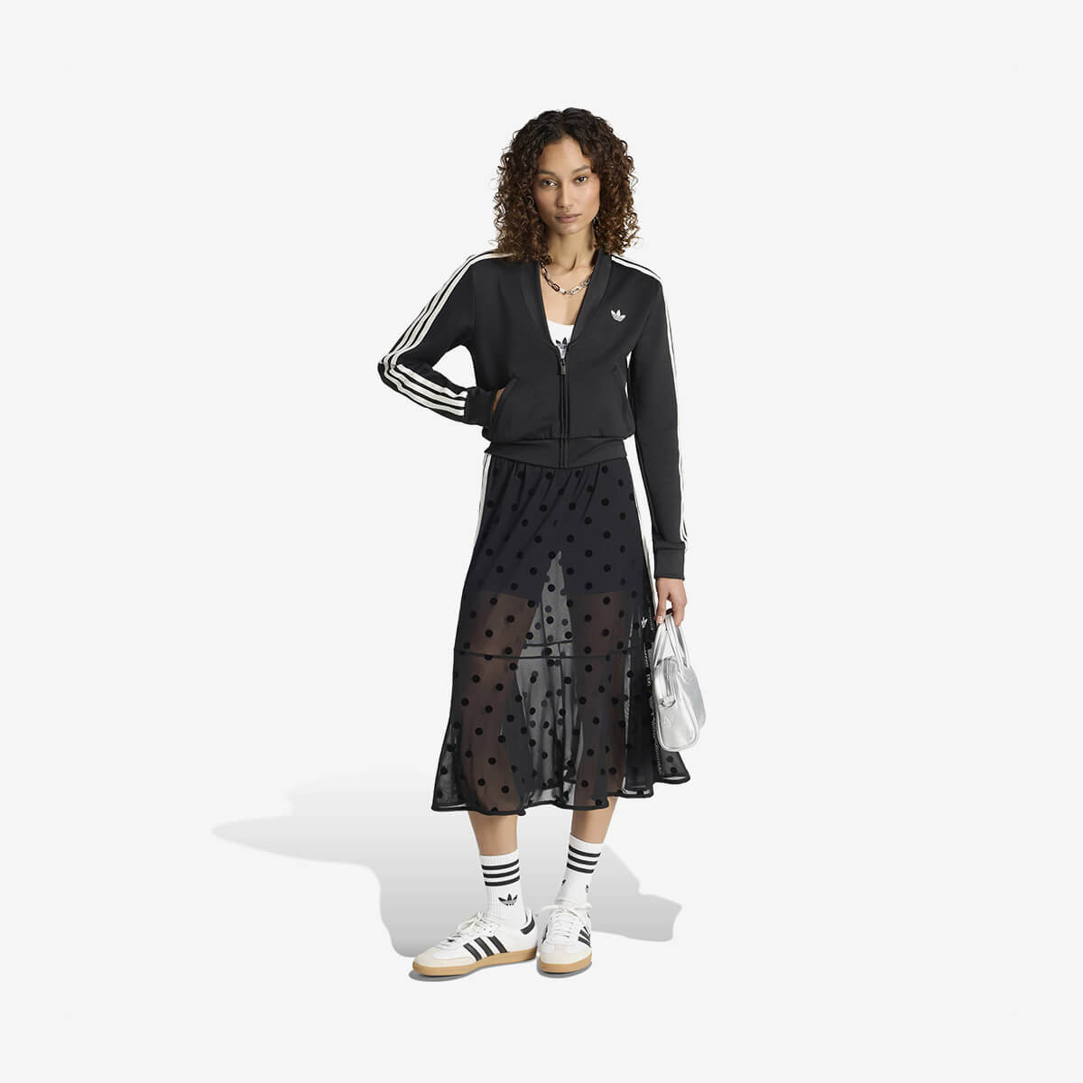 Women's Sheer Polka Dots Skirt 'Black'