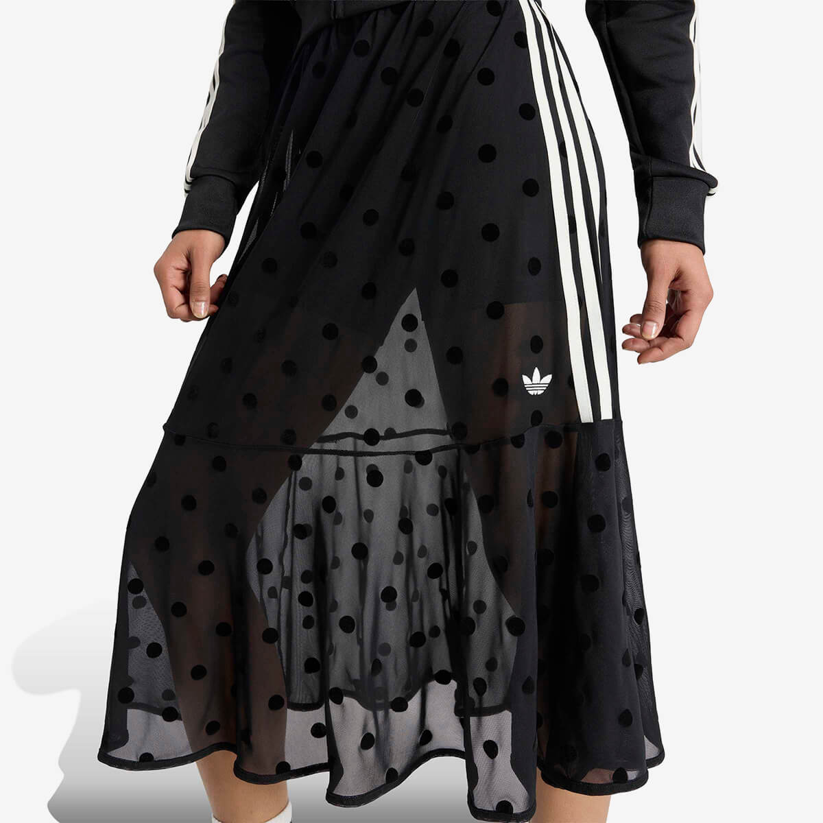 Women's Sheer Polka Dots Skirt 'Black'