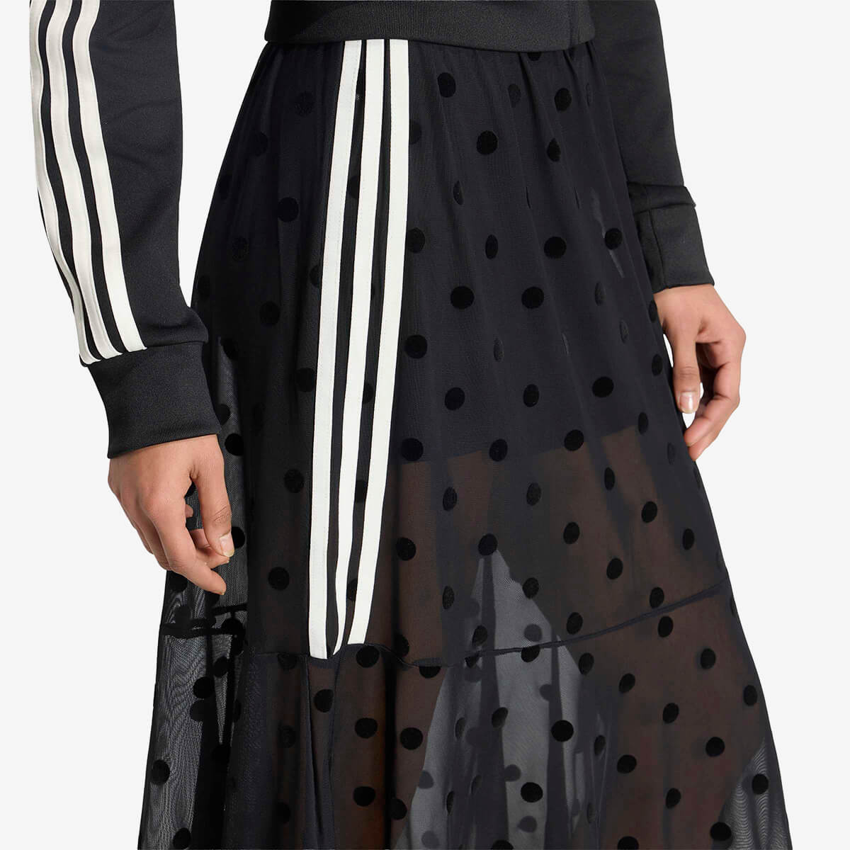 Women's Sheer Polka Dots Skirt 'Black'