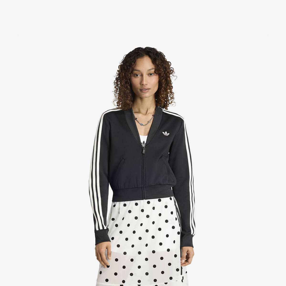 Women's Adidas V-Neck Superstar Track Top 'Black'
