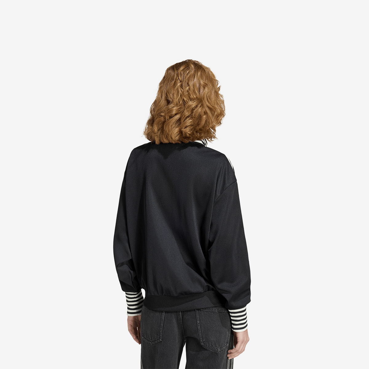 Women's adidas Vintage BB TT Striped Rib Track Top 'Black'