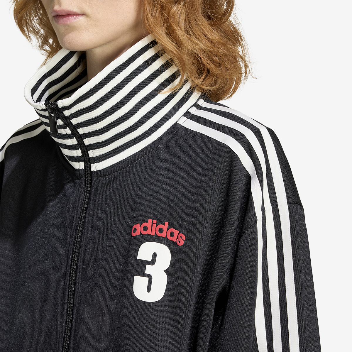 Women's adidas Vintage BB TT Striped Rib Track Top 'Black'