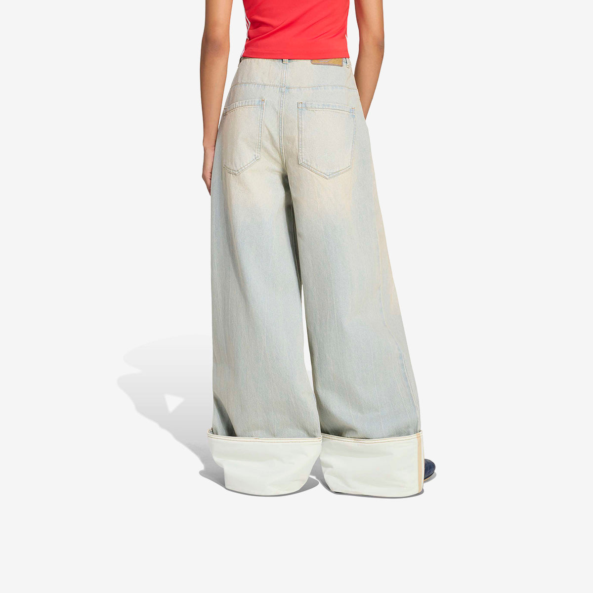 Women's adidas Vintage Wide Leg Jeans 'Off White'