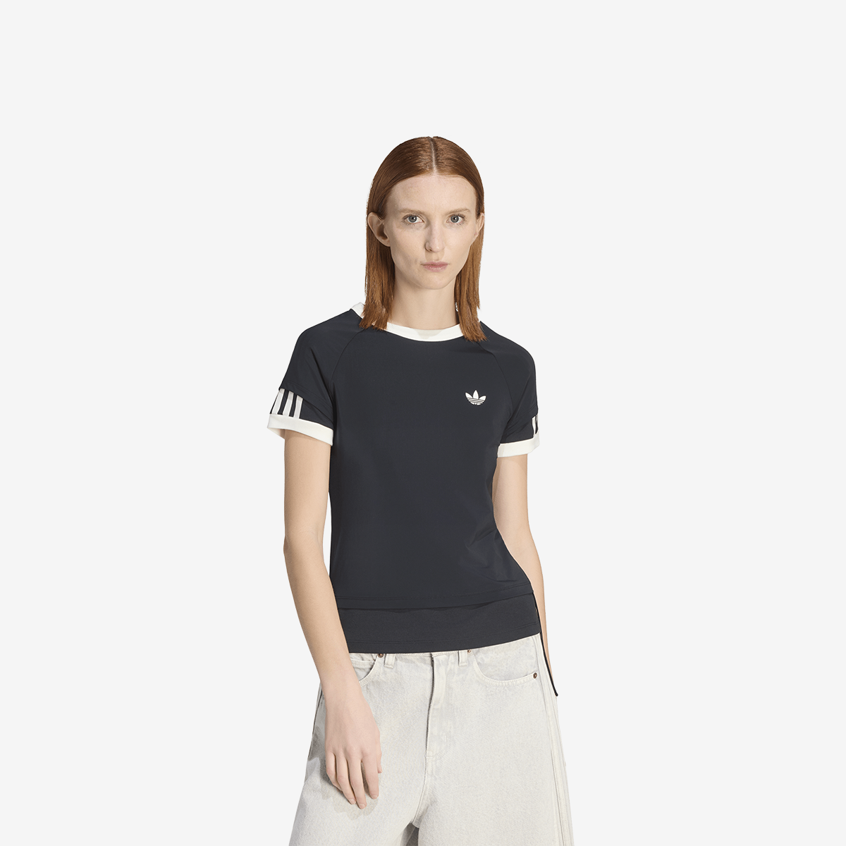 Women's adidas Double Layered Cali Tee 'Black'