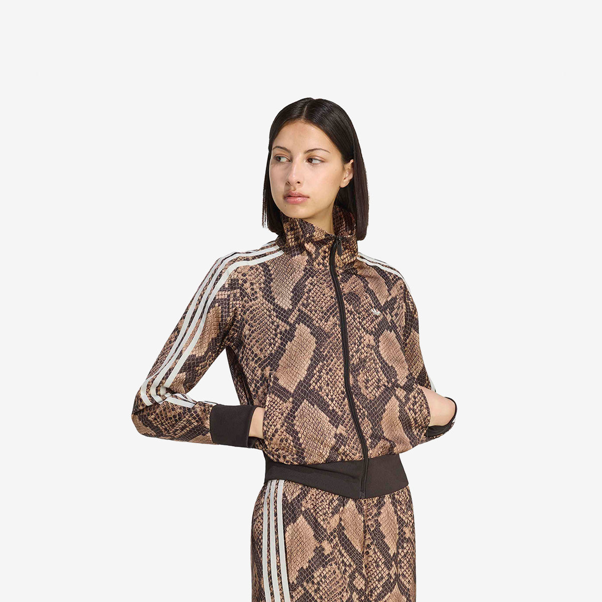 Women's adidas Satin Snake Print Firebird Track Jacket