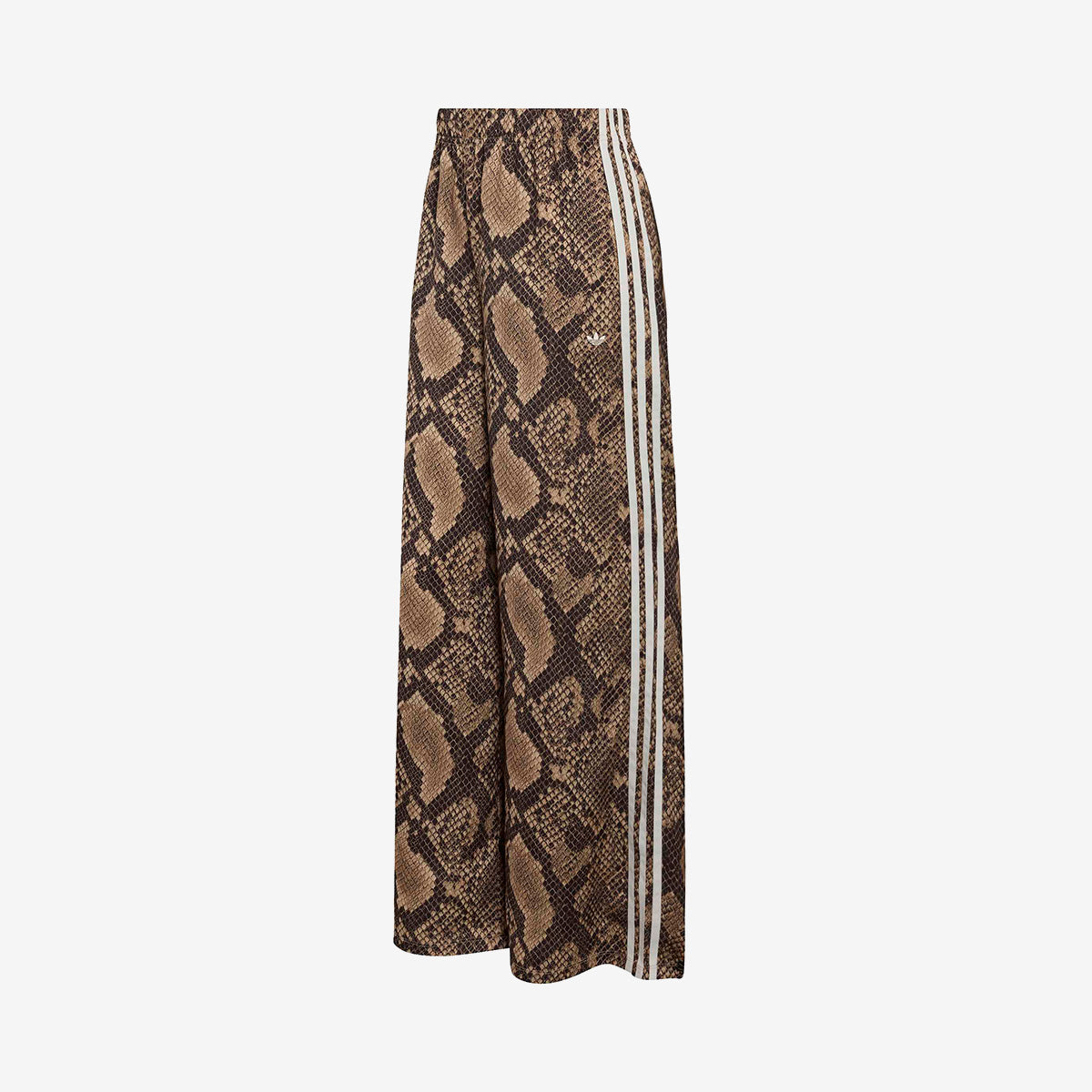 Women's adidas satin snake print wide leg track pants