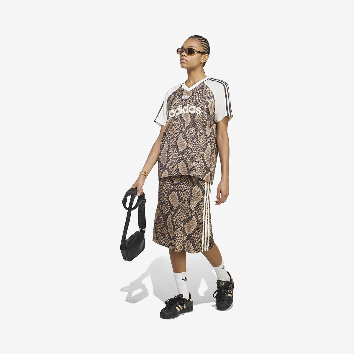 Women's adidas Snake Print Satin Skirt Asia Sizing