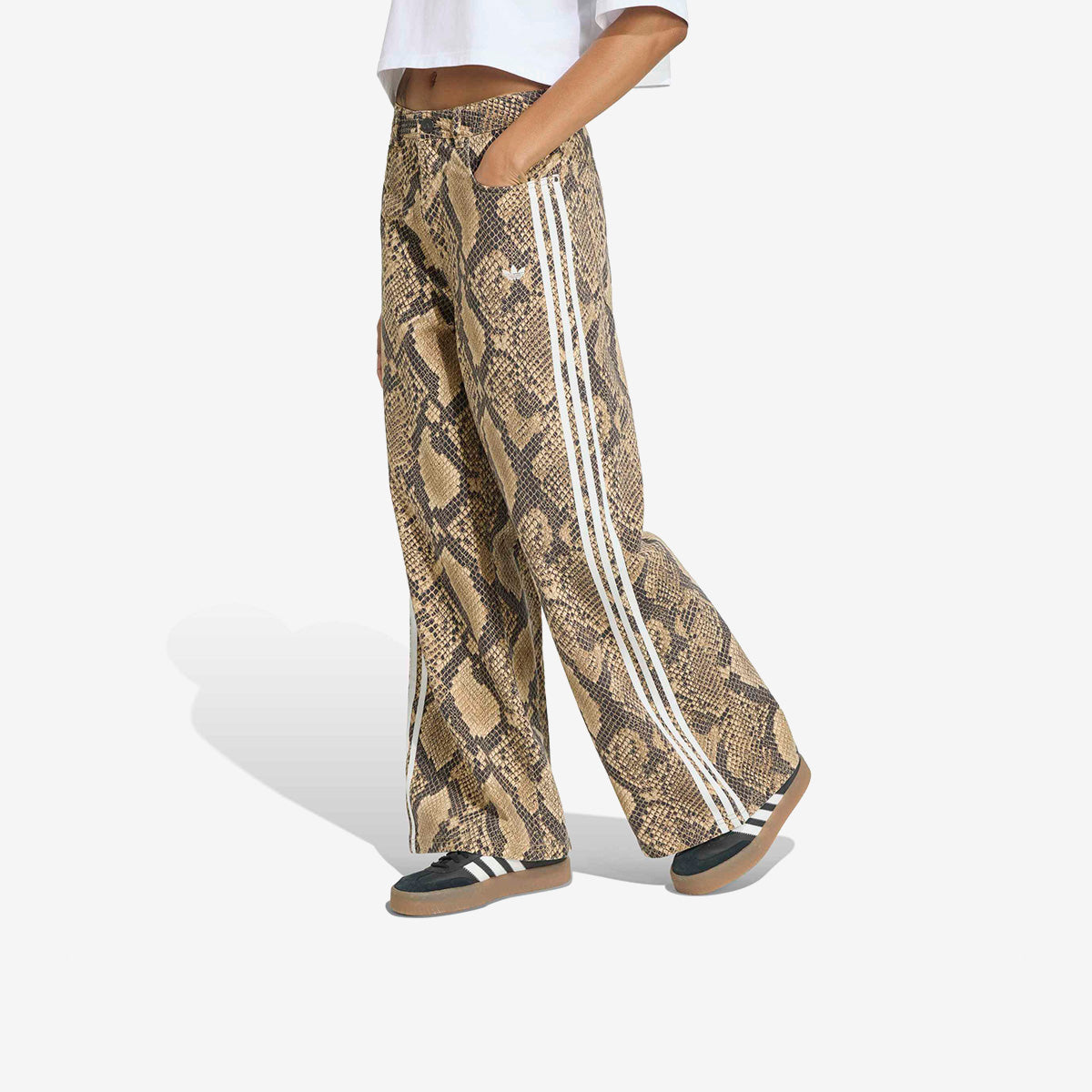 Women's adidas Originals Snake Print Denim Loose Pants
