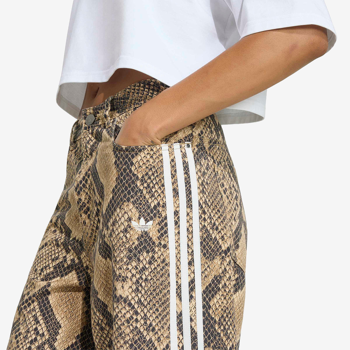Women's adidas Originals Snake Print Denim Loose Pants