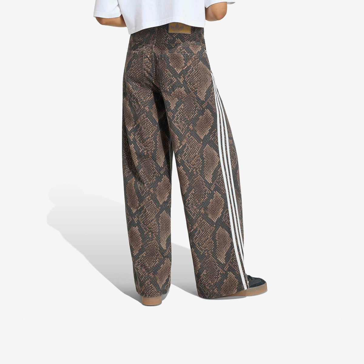 Women's adidas Snake Print Denim Loose Pants