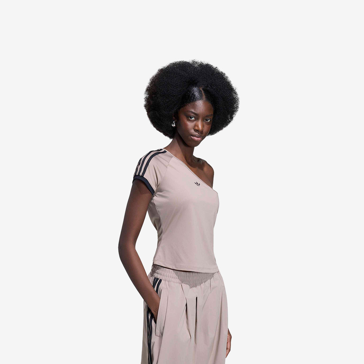 Women's Adidas Adilenium 5.0 Off Shoulder Tee 'Chalky Brown'