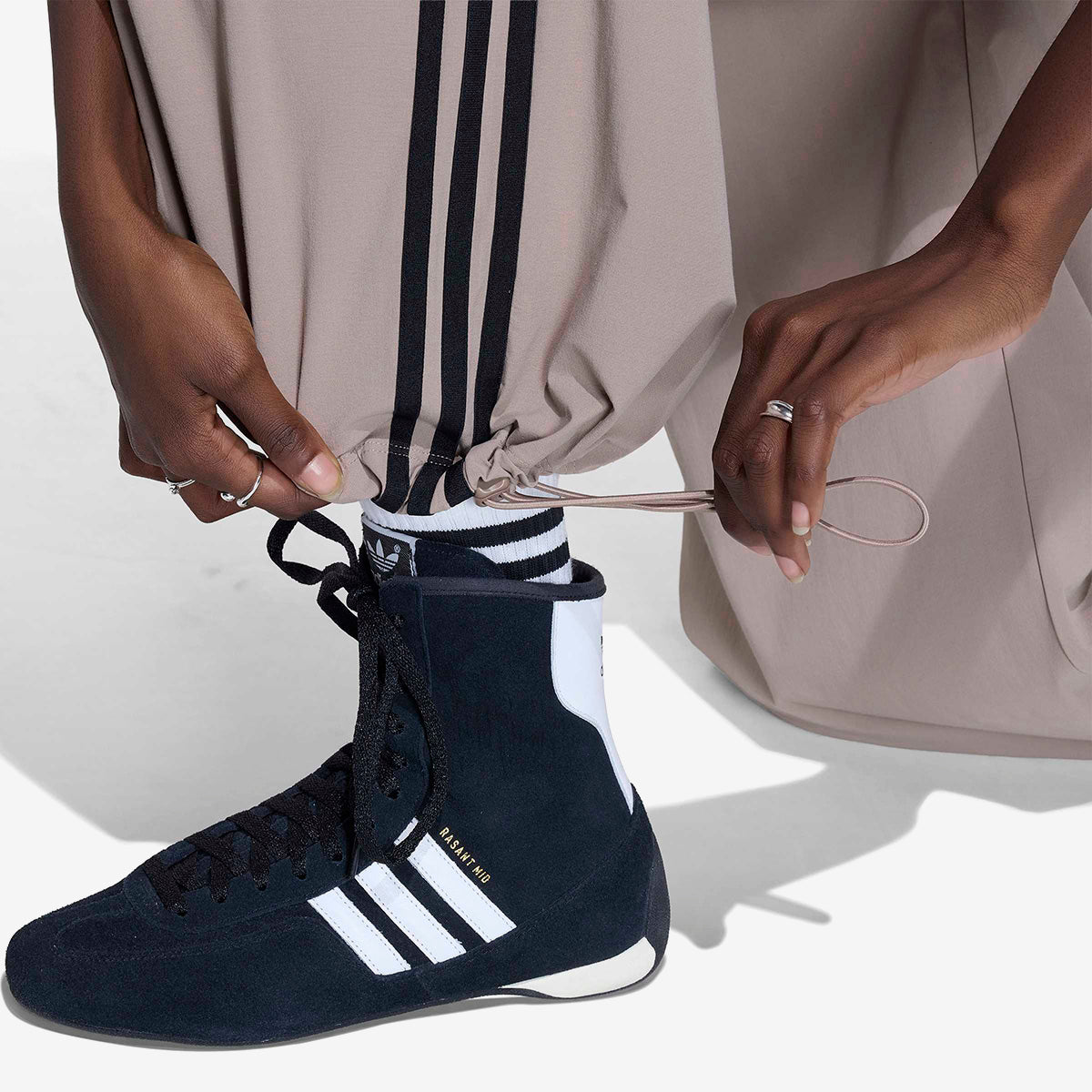 Women's Adidas Adilenium 5.0 OG With Pleats Track Pants 'Chalky Brown'