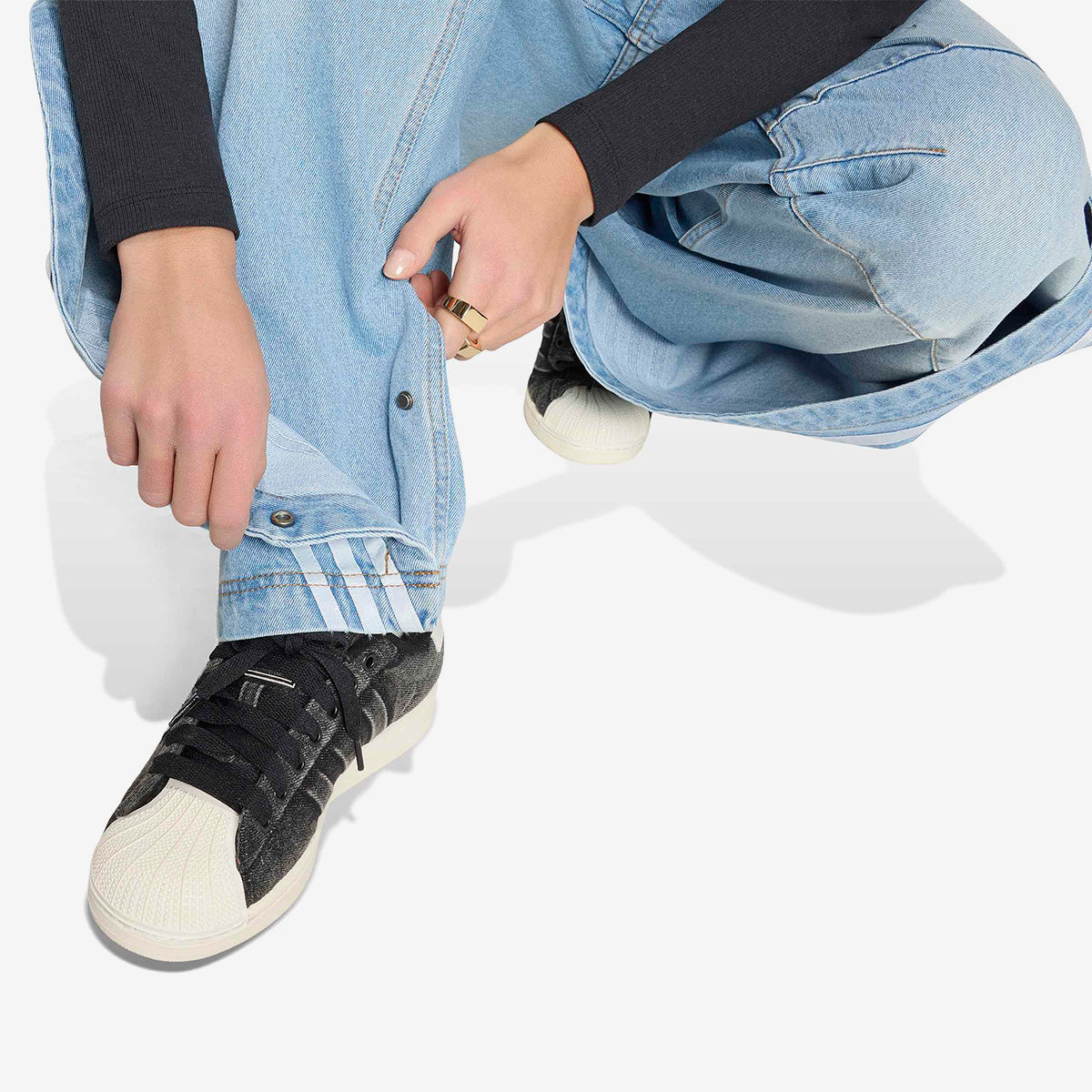 Women's Adidas Adilenium 5.0 Banana Overlay Denim Pants | Broken