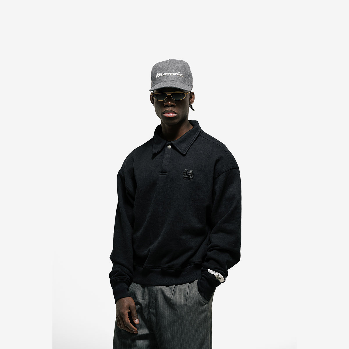Monoic Polo Sweater 'Negro Oscuro'