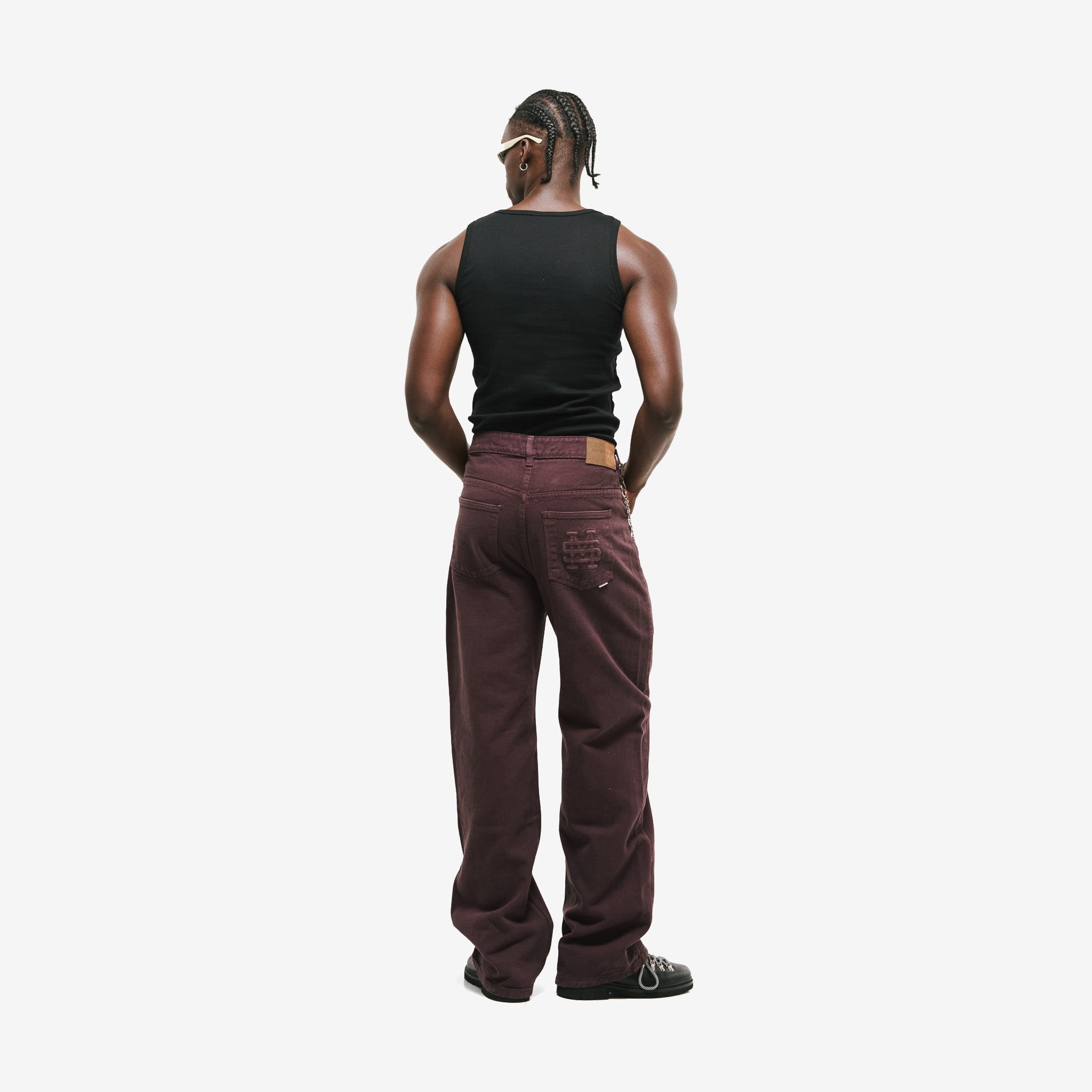 Monoic Pocket Straight Pants – Burgundy