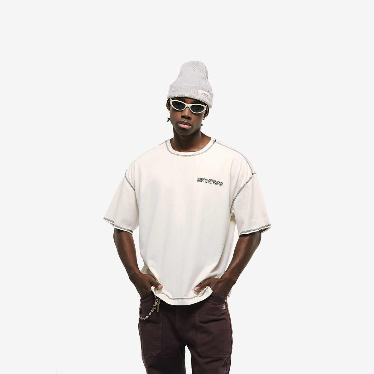 Monoic Camiseta Boxy Fit Design Collective - Off White