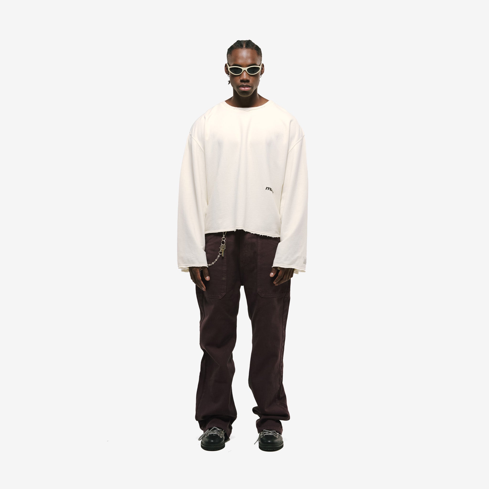 Monoic Long Sleeve Boxy T-Shirt – Off White