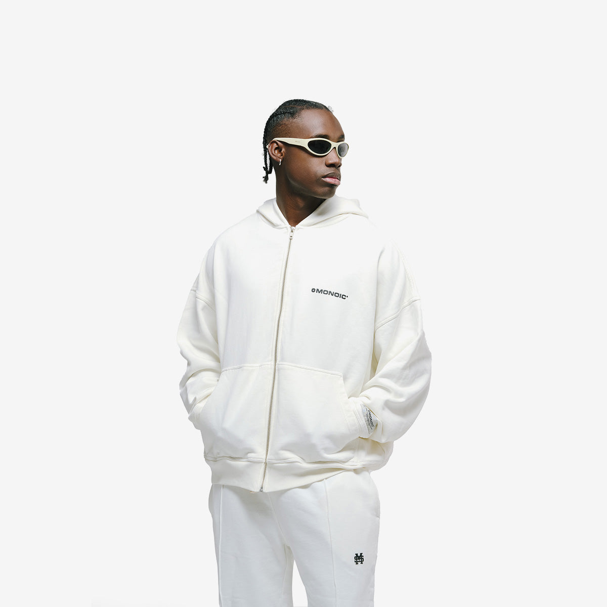 Monoic Zip Hoodie V3 - Off White
