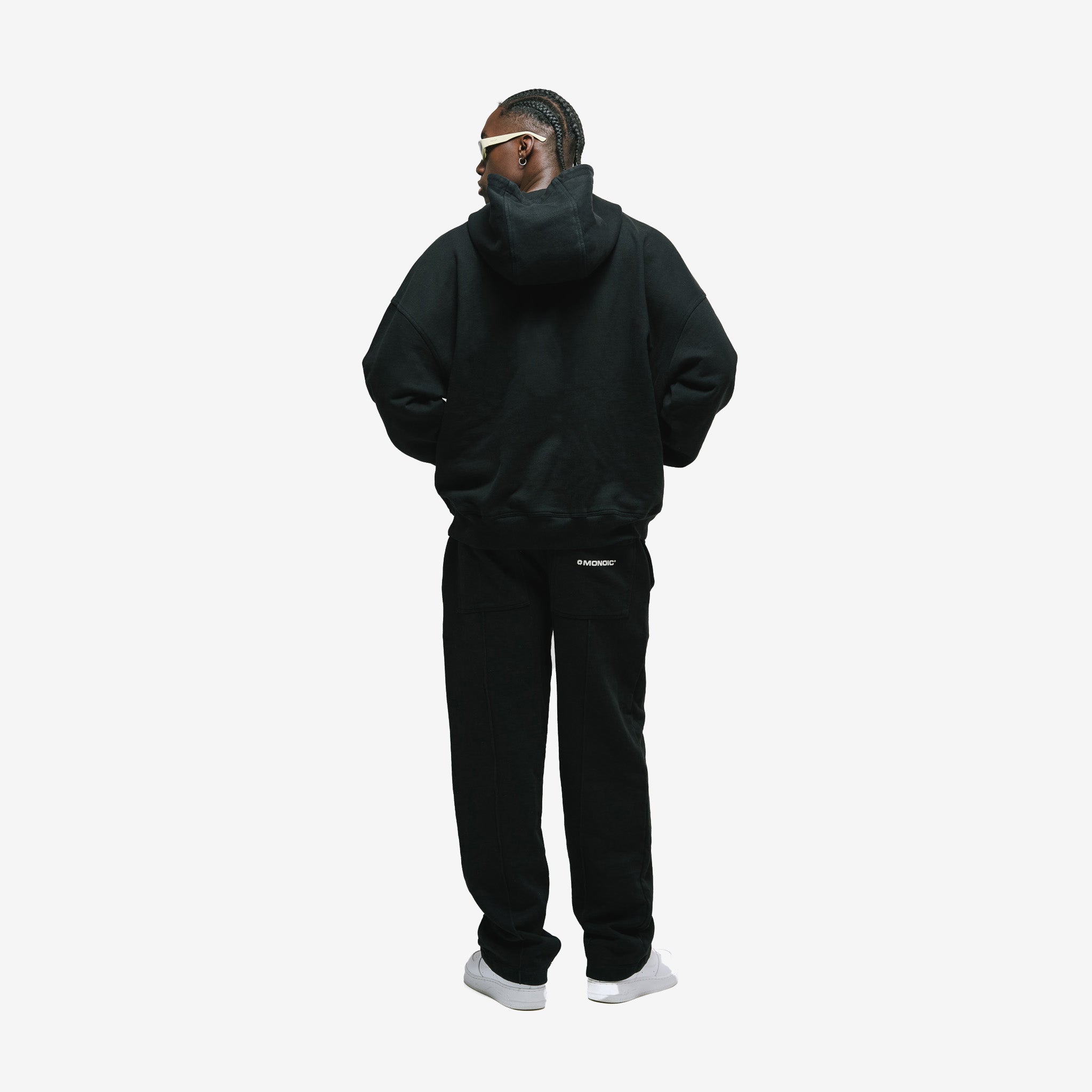 Monoic Zip Hoodie V3 - Negro Oscuro