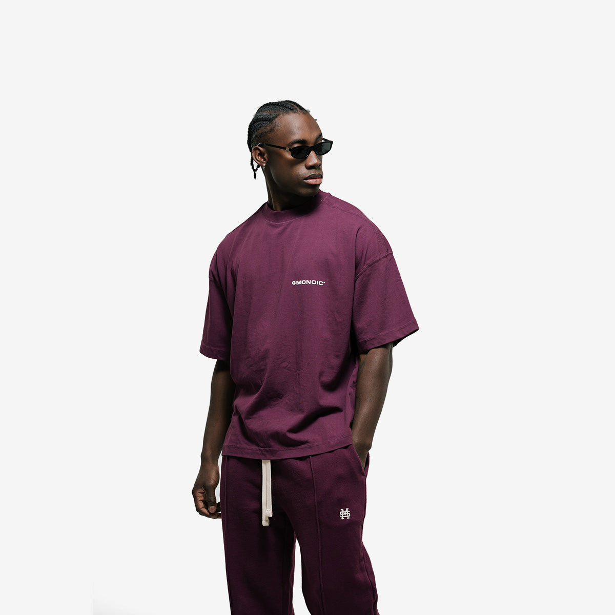 Monoic Camiseta Boxy Fit Básica V3 - Vino Tinto