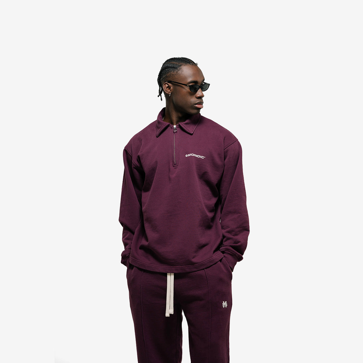 Monoic Quarter Zip V3 - Vino Tinto