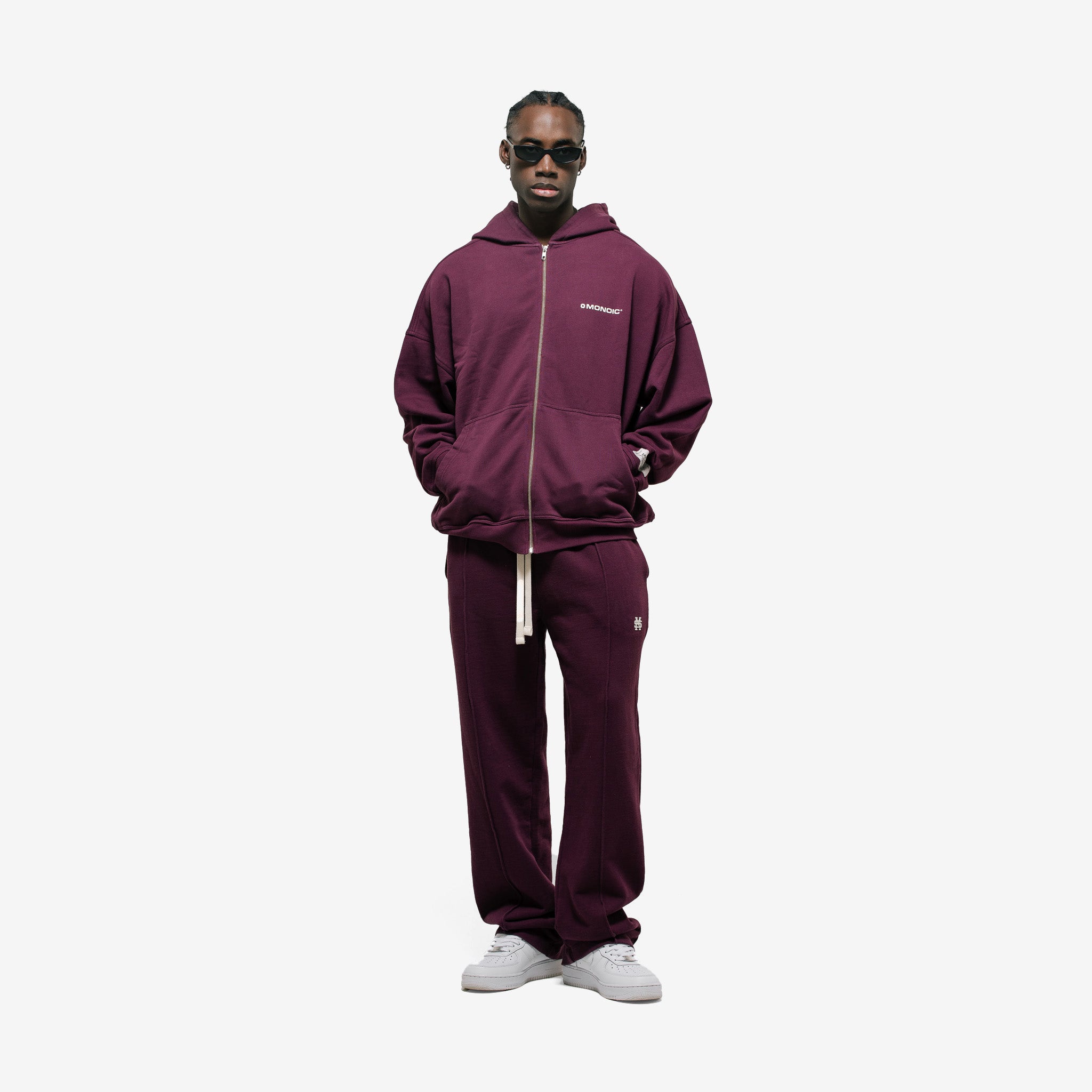 Monoic Zip Hoodie V3 - Vino Tinto