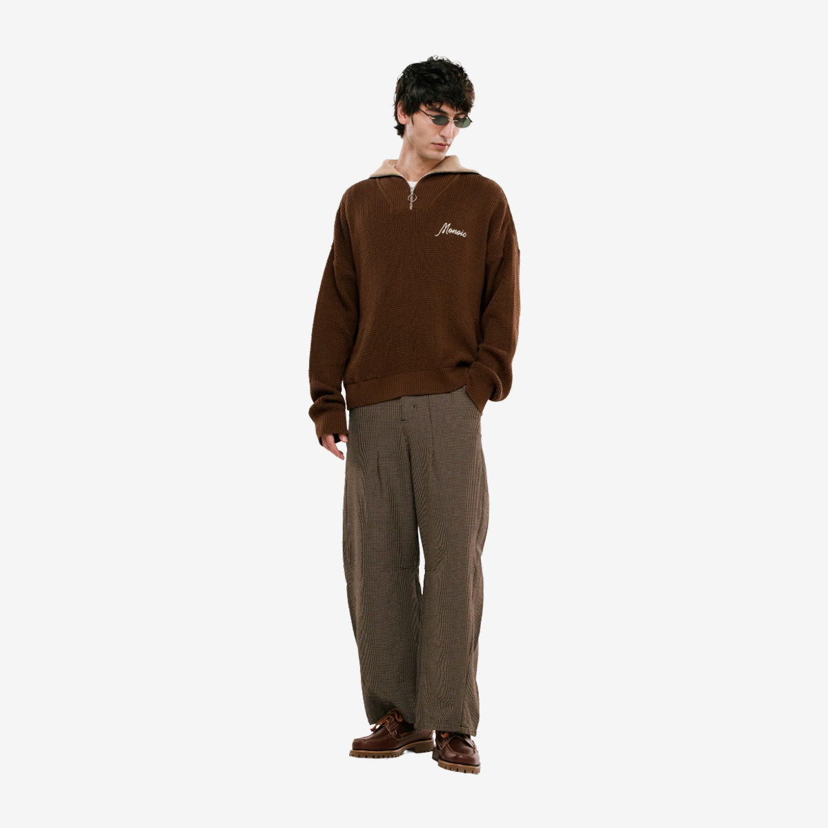 Monoic Zip Funnel Neck Knitwear