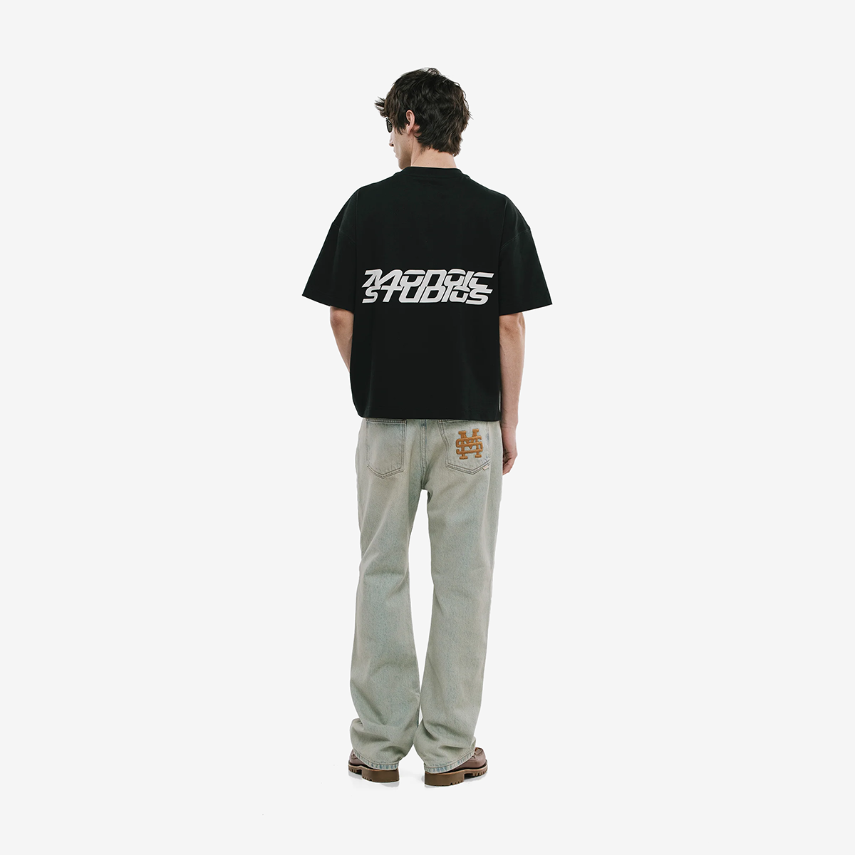 Monoic Camiseta Boxy Fit Speed Negro Oscuro