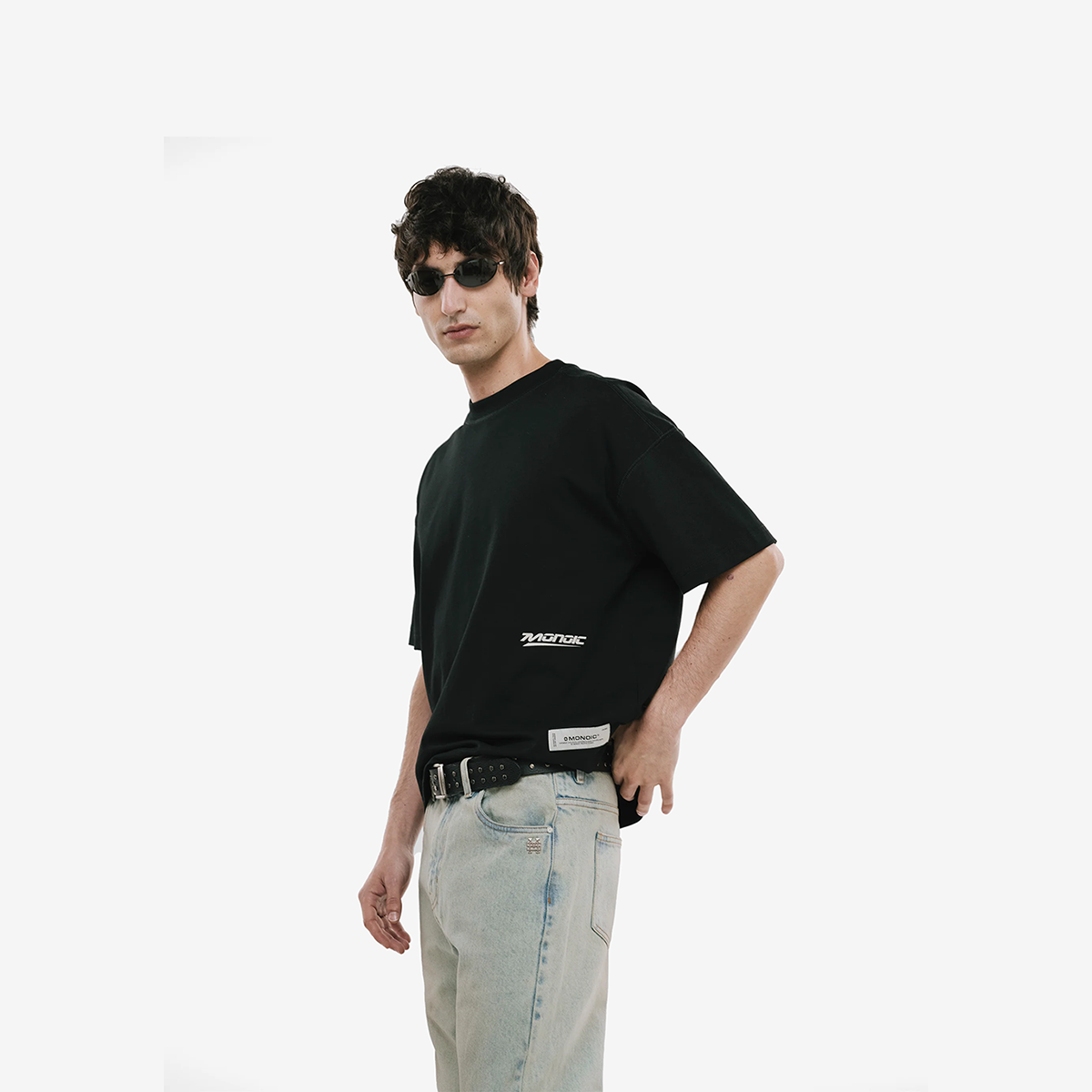 Monoic Camiseta Boxy Fit Speed Negro Oscuro