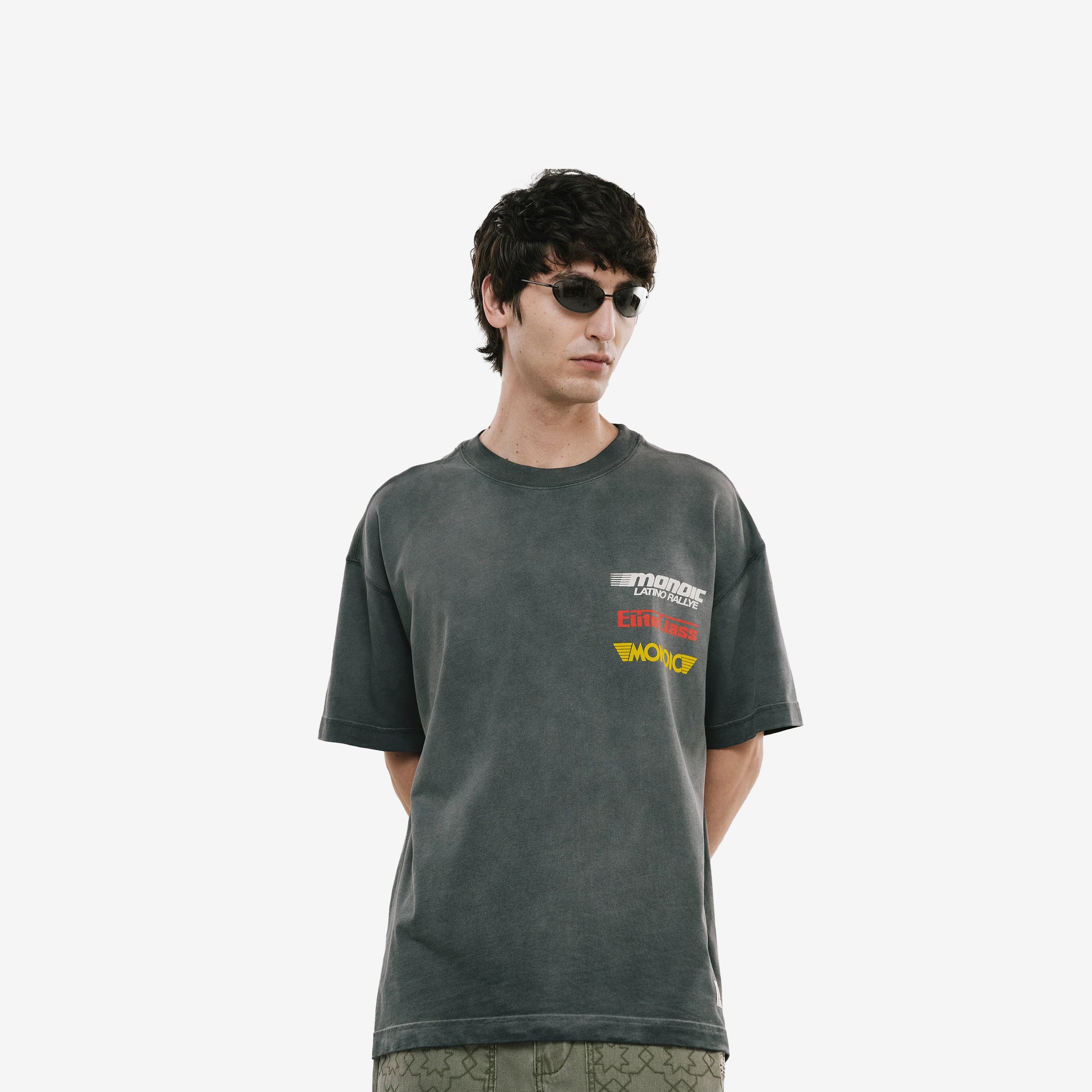 Monoic Camiseta Oversized Elite 'Negro Desgastado'