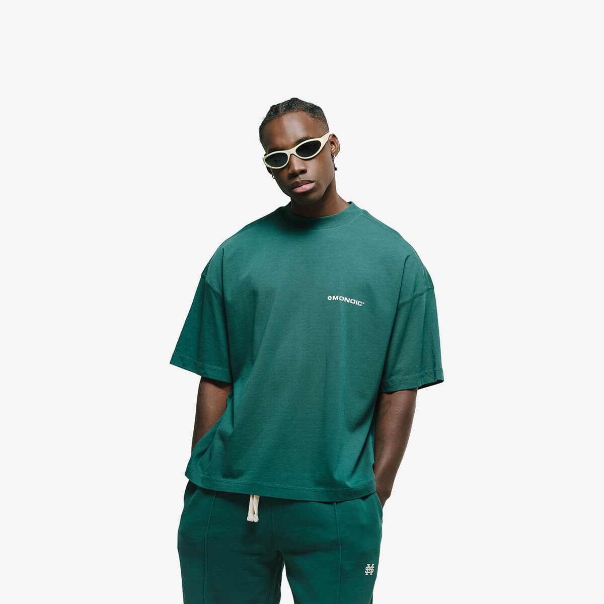 Monoic Camiseta Boxy Fit Básica V4 - Forest Green