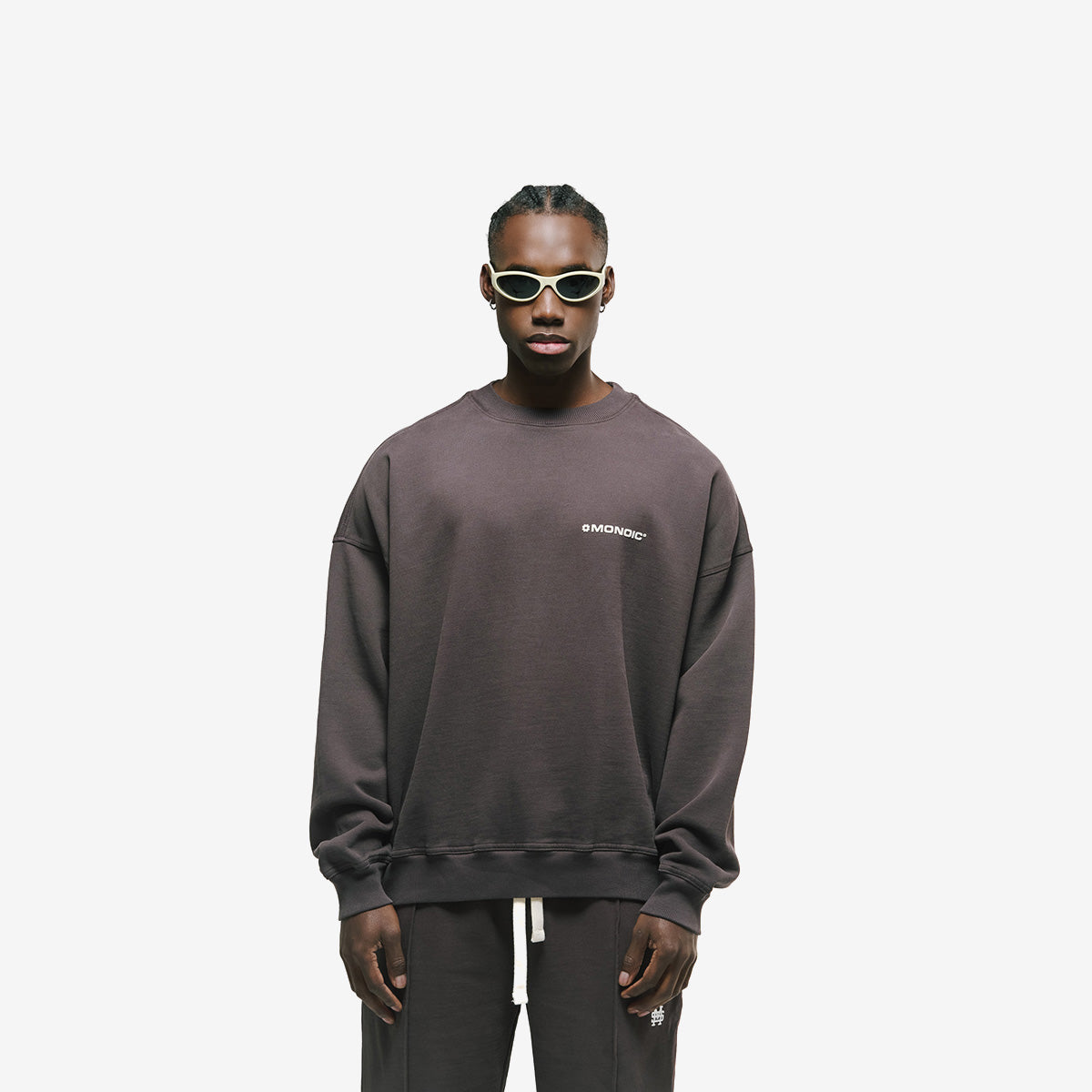 Monoic Crewneck Oversized Básico V4 - Café Chocolate