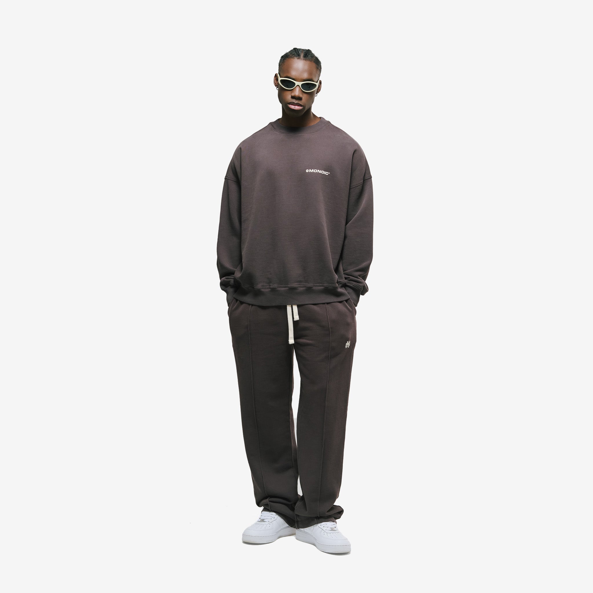 Monoic Crewneck Oversized Básico V4 - Café Chocolate