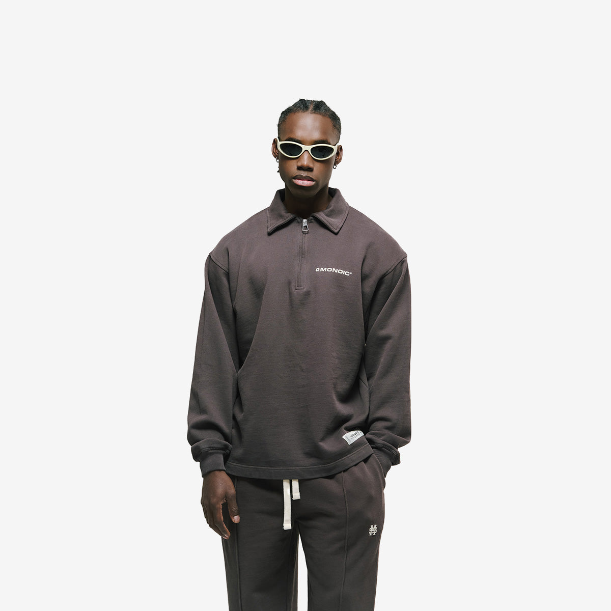 Monoic Quarter Zip V4 - Café Chocolate